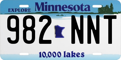 MN license plate 982NNT