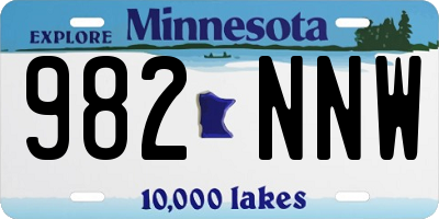 MN license plate 982NNW