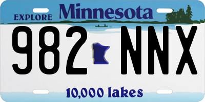 MN license plate 982NNX