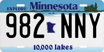 MN license plate 982NNY