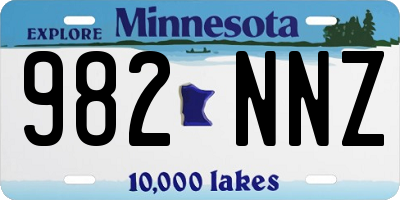 MN license plate 982NNZ