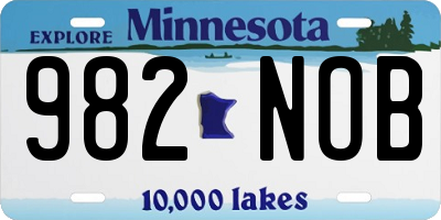 MN license plate 982NOB