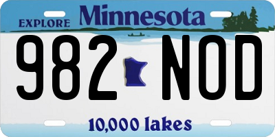 MN license plate 982NOD