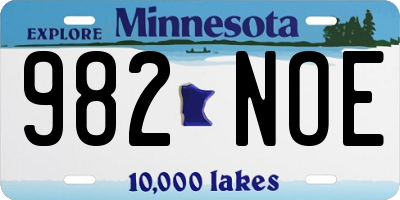 MN license plate 982NOE