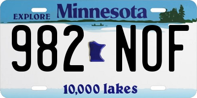 MN license plate 982NOF