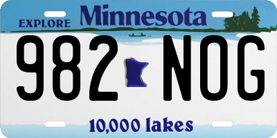 MN license plate 982NOG
