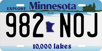 MN license plate 982NOJ