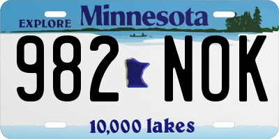 MN license plate 982NOK
