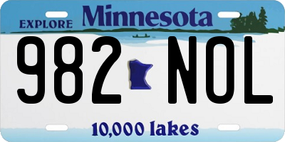 MN license plate 982NOL