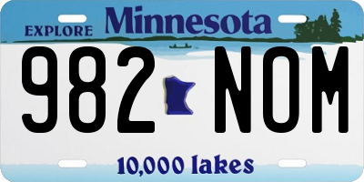 MN license plate 982NOM
