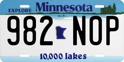 MN license plate 982NOP