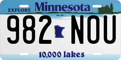 MN license plate 982NOU