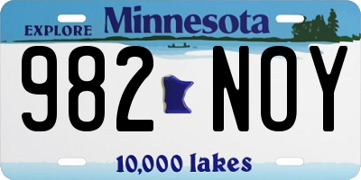 MN license plate 982NOY