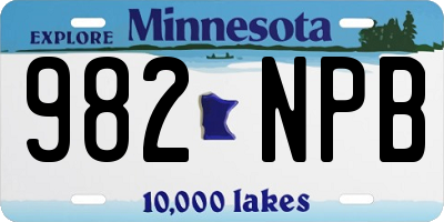 MN license plate 982NPB
