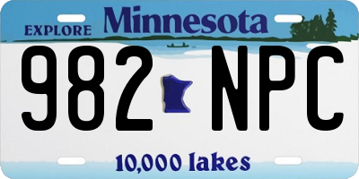 MN license plate 982NPC