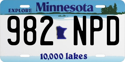MN license plate 982NPD