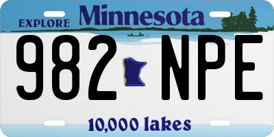 MN license plate 982NPE