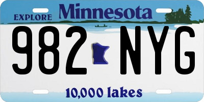 MN license plate 982NYG