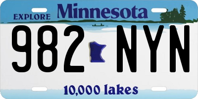 MN license plate 982NYN