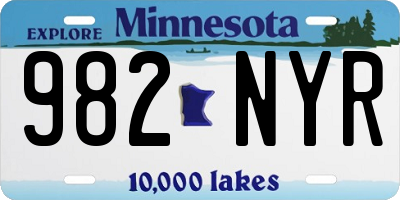 MN license plate 982NYR