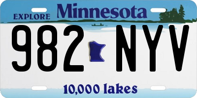 MN license plate 982NYV