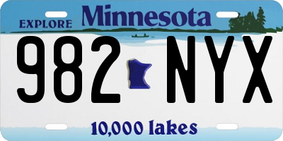 MN license plate 982NYX
