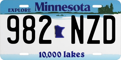 MN license plate 982NZD