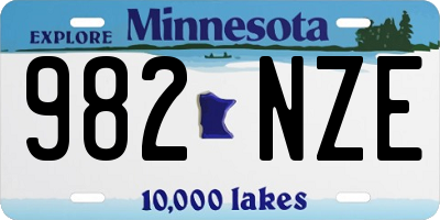MN license plate 982NZE