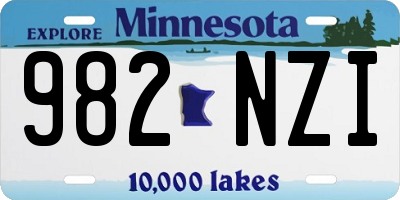 MN license plate 982NZI