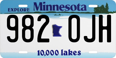 MN license plate 982OJH