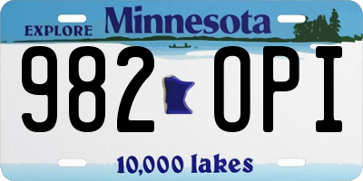 MN license plate 982OPI