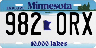 MN license plate 982ORX