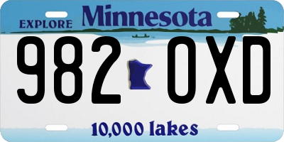 MN license plate 982OXD