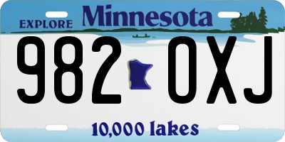 MN license plate 982OXJ