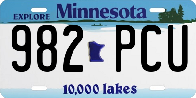 MN license plate 982PCU