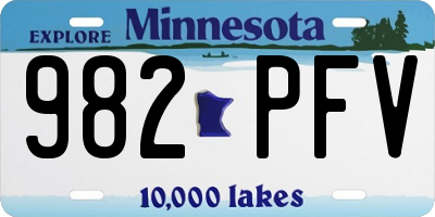 MN license plate 982PFV
