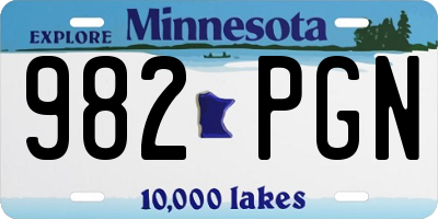 MN license plate 982PGN