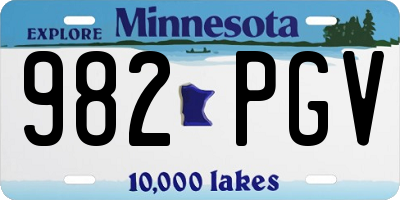 MN license plate 982PGV