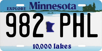 MN license plate 982PHL