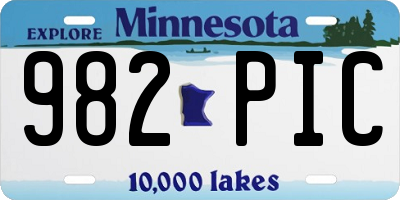 MN license plate 982PIC