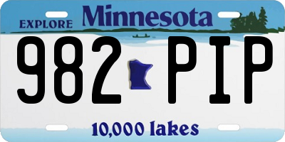 MN license plate 982PIP