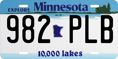 MN license plate 982PLB