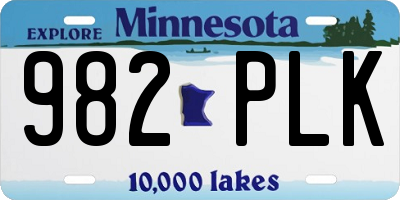 MN license plate 982PLK