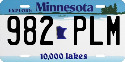 MN license plate 982PLM