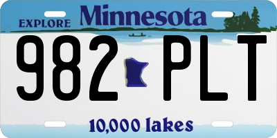 MN license plate 982PLT