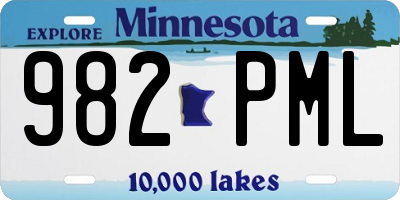 MN license plate 982PML