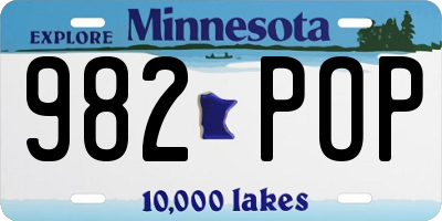 MN license plate 982POP