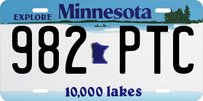 MN license plate 982PTC