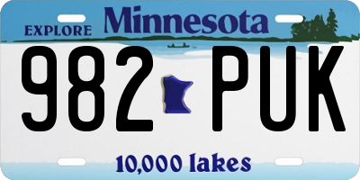 MN license plate 982PUK