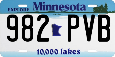 MN license plate 982PVB